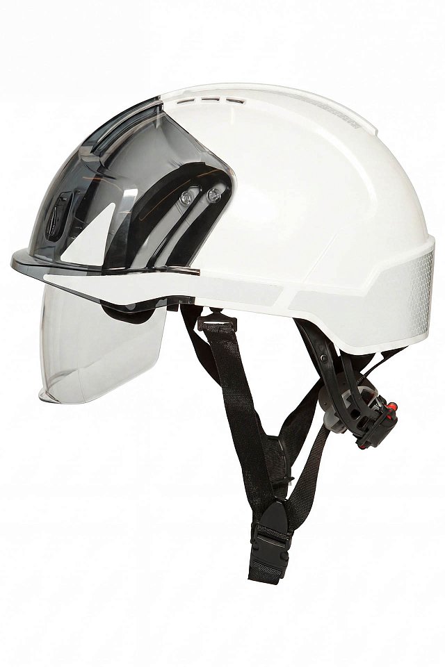Каска защитная JSP EVO VISTAshield (ЭВО ВИСТАшилд) с интегрированным защитным лицевым щитком белая - upload/resize_cache/iblock/166/u63vtimz6xdzvcp51ycay21p02vkx0f0/640_1002_1821712164bebe8964a3cb4f91f48bb72/3