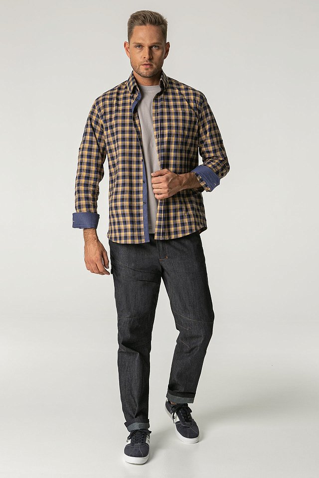 Рубашка Бристон Бар БАРИСТА (BristonBar BARISTA) мужская охра-т.синяя, клетка - upload/resize_cache/iblock/170/wwoeb2uju7fpf2obfafzo7bgvq9a1e0r/640_1002_1821712164bebe8964a3cb4f91f48bb72/1