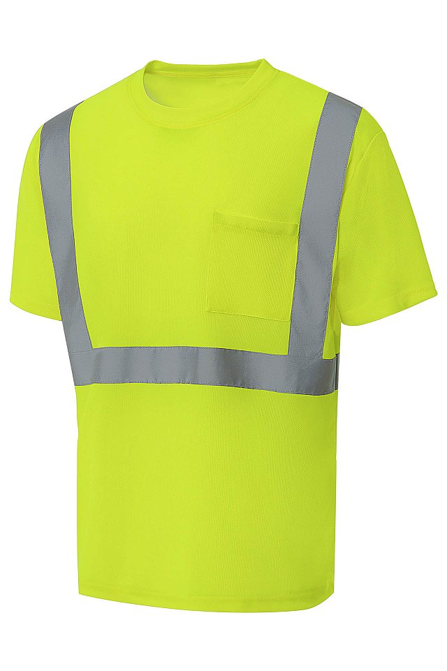 Футболка КОТПРОФИ (KOTPROFI) со световозвращающими (СВП) полосами лимонная