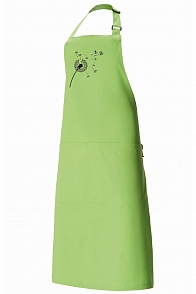 Фартук ФЛОРА с нагрудником с принтом spring green (весенний зеленый) одуванчик
