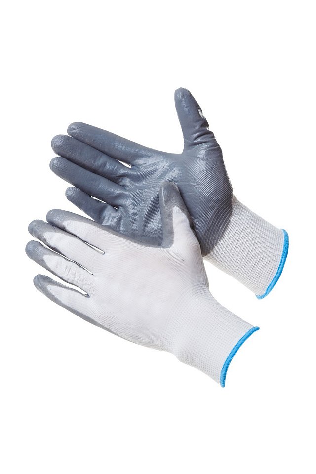 Перчатки нейлоновые с нитриловым покрытием арт. N2002C, серые