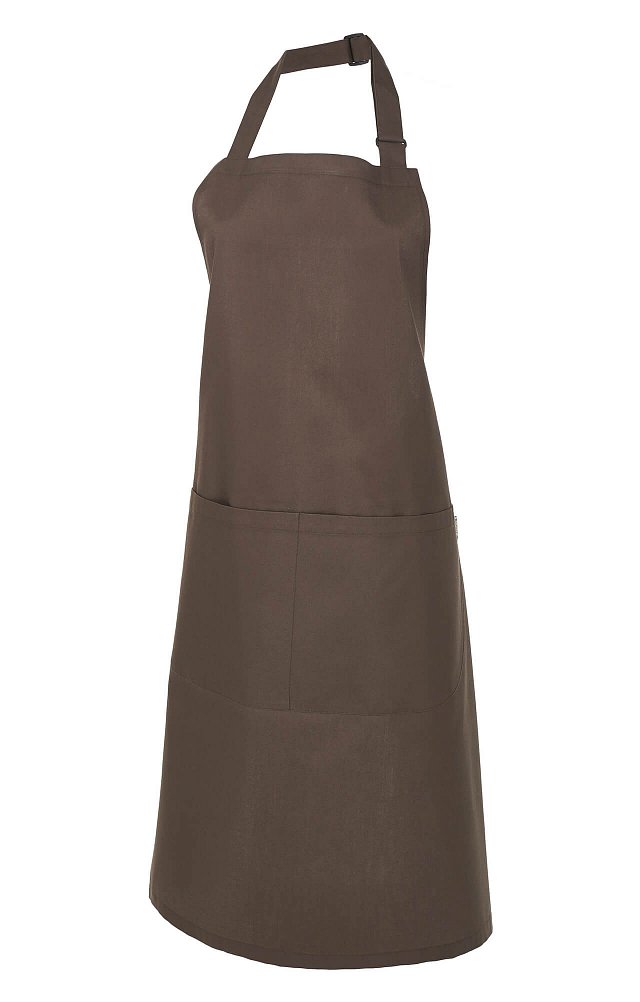 Фартук «BARISTA» с нагрудником, цвет chocolate (темно-коричневый) - nagrudnikom_korichneviy_2
