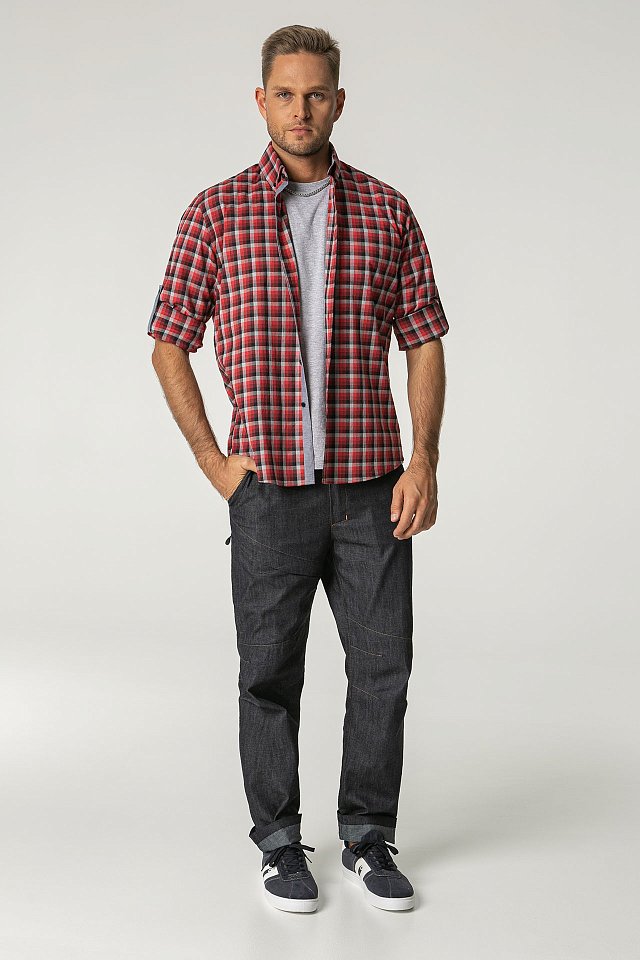 Рубашка Бристон Бар БАРИСТА (BristonBar BARISTA) мужская красно-серая, клетка - upload/resize_cache/iblock/511/ooppefy31hymzi8fvphnfgo39hylafxn/640_1002_1821712164bebe8964a3cb4f91f48bb72/2