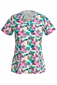Блуза Эргофайв Актив (ERGOFIVE Active) EAJW02 женская принт яркие бабочки