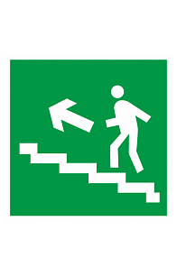 Знак "Направление к эвакуационному выходу по лестнице вверх" ( E 16 )