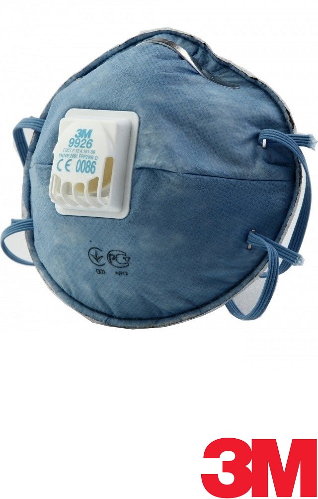 Полумаска фильтрующая (респиратор) противоаэрозольная с клапаном выдоха  3М™ 9926Р для защиты от кислых газов FFP2 NR D - upload/resize_cache/iblock/848/640_1002_1821712164bebe8964a3cb4f91f48bb72/respirator_zm_9926_3m