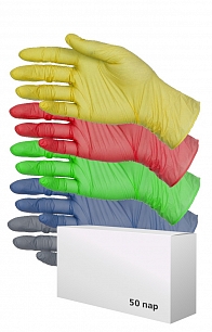 Перчатки нитриловые (упаковка 50 пар) в ассортименте
