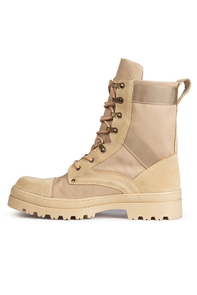 Ботинки БУТЕКС ОХРАННИКА с высокими берцами комбинированные натуральная бахтармяная кожа/Оксфорд мод 3801/4 бежевые - upload/resize_cache/iblock/90a/640_1002_1821712164bebe8964a3cb4f91f48bb72/botinki_buteks_ohrannika_mod_38014_bejevye_left