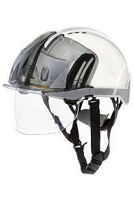 Каска защитная JSP EVO VISTAshield (ЭВО ВИСТАшилд) с интегрированным защитным лицевым щитком белая