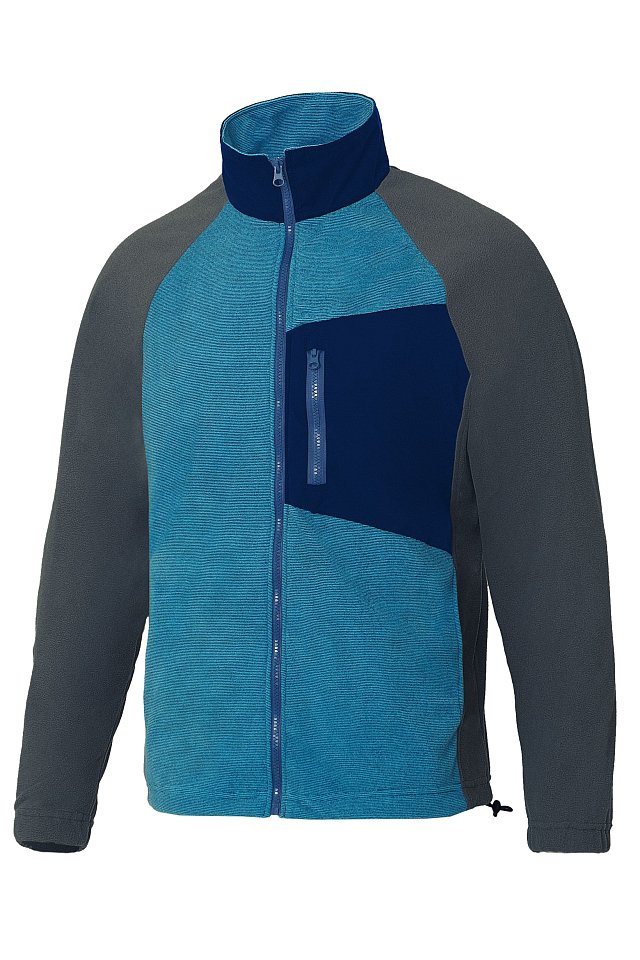 Толстовка КОТПРОФИ (КОТПРОФИ) комбинированная бирюза/серая, на молнии