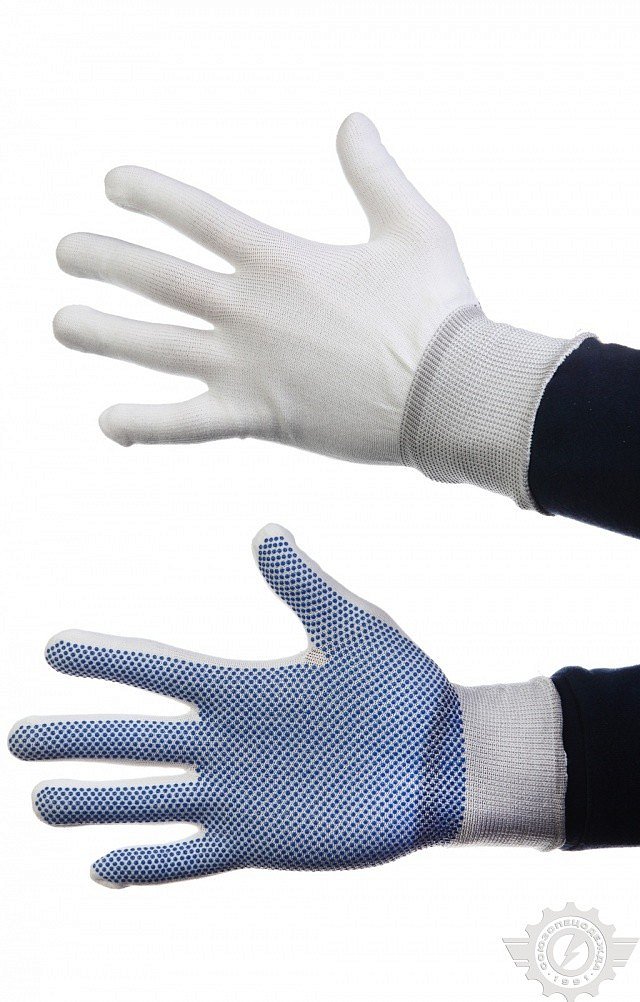 Перчатки нейлоновые с покрытием из поливинилхлорида 