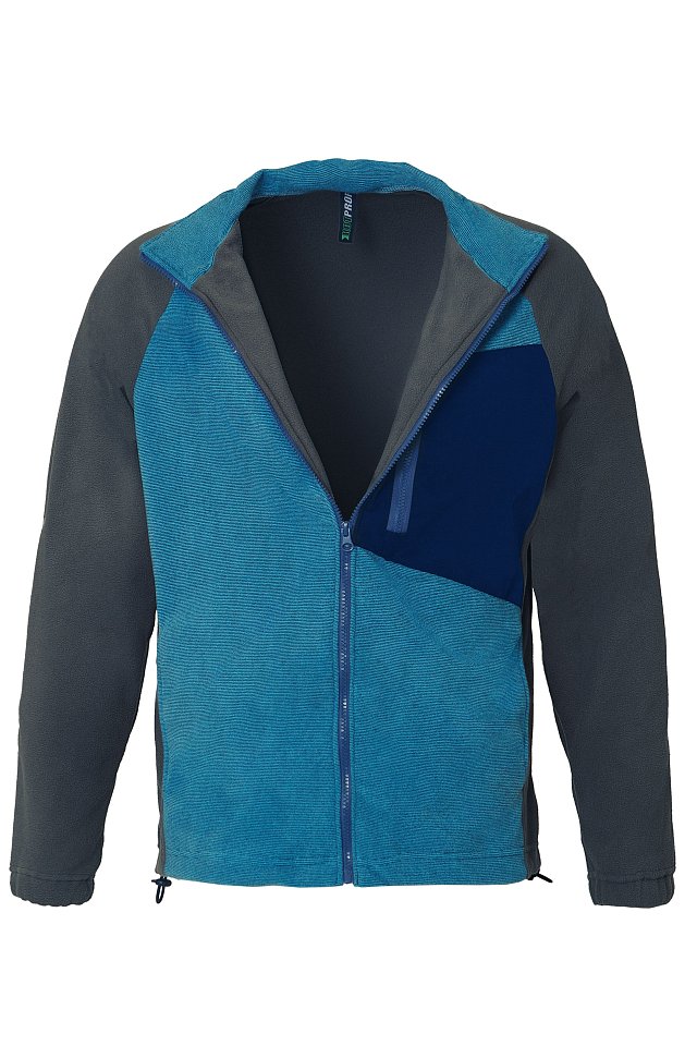 Толстовка КОТПРОФИ (КОТПРОФИ) комбинированная бирюза/серая, на молнии - copy