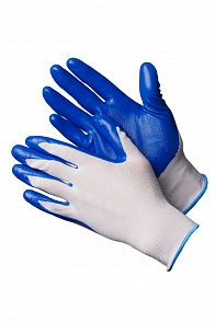 Перчатки нейлоновые с нитриловым покрытием арт. N2002, синие
