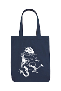 Сумка Шоппер принт конь на синем