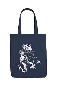 Сумка Шоппер принт конь на синем