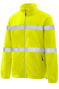 Куртка ЮНИОНВОРКВЕАР Хай-Вис (UNIONWORKWEAR Hi-Vis) флисовая со световозвращающими полосами желтая