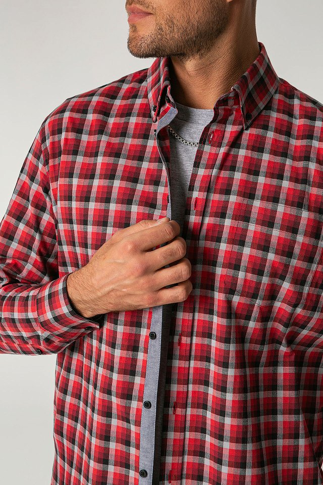 Рубашка Бристон Бар БАРИСТА (BristonBar BARISTA) мужская красно-серая, клетка - upload/resize_cache/iblock/faf/mxwx58sk79bpc205xcisgm4r9pogi1g0/640_1002_1821712164bebe8964a3cb4f91f48bb72/4